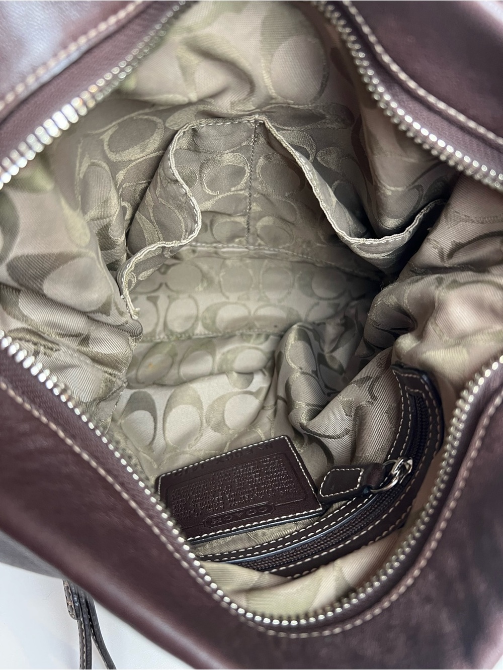 Coach Soho Duffle Brown Leather Slim Crossbody Bag Shoulder Purse Grommets 1415 - Picture 11 of 14